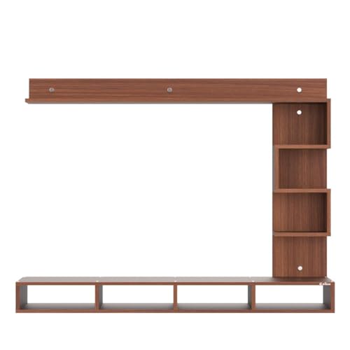 Image of Anikaa Laura Engineered Wood Wall Mount TV Unit /TV Stand /TV Cabinet /TV Entertainment Unit /Set Top Box Stand (Ideal for 43 Inch) (D.I.Y) (Walnut)