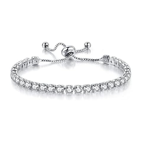 Silver bracelet for womens, Tennis bracelet, Bracelet for girls, Minimalist bracelet filled with cz stones bridal charm bracelet, Cubic zirconia bracelet, girlfriend bracelet, bracelet for mom Cover