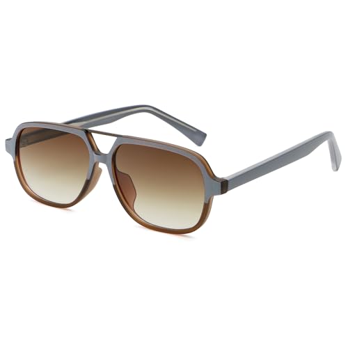 SOJOS Retro Aviator Sunglasses Womens Mens Vintage Double Bridge Sun Glasses 70s 80s 90s Shades SJ2399