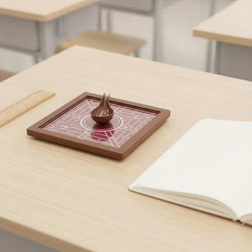 Modelo de Brújula Cuchara Apuntando al Sur, Base de Madera, con Marcaciones Direccionales, Interactivo para Lecciones de Historia miniatura 3