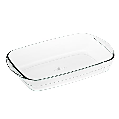 Gerlach 1760 Auflaufform 2 l Aus Hitzebeständigem Glas Borosilikatglas Backform Rechteckig 32,5 x 20 cm Für Backofen Gefrierfach Flow