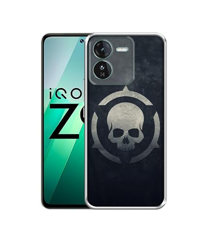 Image of Skull Pattern Print Design Printed Silicon Soft TPU Back Case Cover for iQOO Z9 5G, Multicolor