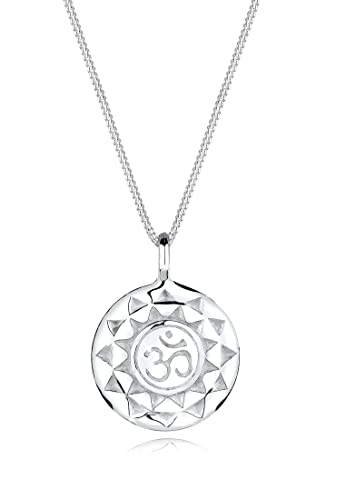 Elli Halskette Silber 925 Om Zeichen Plättchen Anhänger Kette...