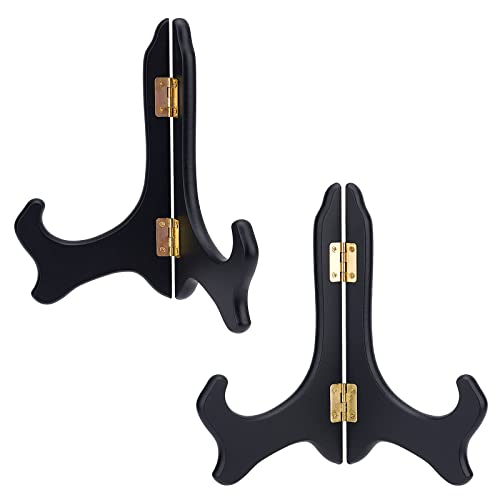 GORGECRAFT 2 confezioni Espositore In Legno Cavalletti Neri Portapiatti per La Visualizzazione di Foto Libri Fotografici Matrimoni Decorazione Della Tavola di Compleanno Rack 7 pollici