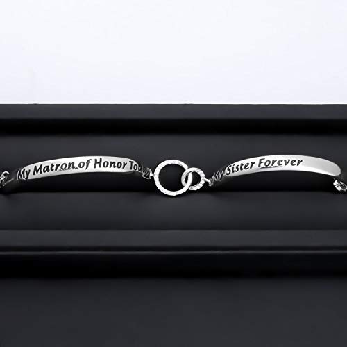 ENSIANTH Wedding Jewelry My Maid of Honor/Matron of Honor Today My Sister Forever Wedding Proposal Gift for Bridesmaid Flower Girl 6