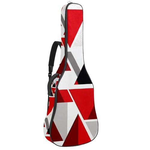 Housse guitare étanche 41 pouces avec protection éponge épaisse et motif géométrique rouge
