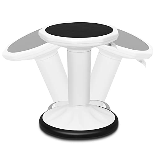 Image of Giantex Wobble Stools for Classroom Seating, Wiggle Stool with Adjustable Height, 24 inch Active Learning Stool, Sitting Balance Chair for School, Office Stand Up, Flexible Seating Wobble Chair (White)