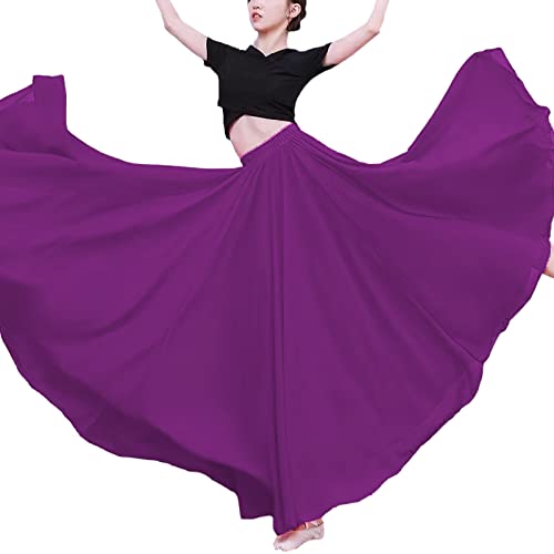 Women's A Line Full or Ankle Length Elastic Waist Pleated Fairy Chiffon Long Skirt2
