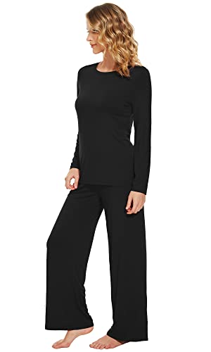 WiWi Bamboo Viscose Pajama Set for Women Soft Long Sleeve Top with Pants Sleepwear 2 Piece Pjs Sets Sleepwear S-XXL4