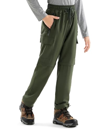 Boys Convertible Hiking Pants Kids Zip Off Scout Pants Youth Teen Boy Quick Dry Outdoor Fishing Waterproof Lightweight 4-18Y2