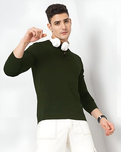 Image of LAZYCHUNKS Luxury Men's Full Sleeve Henley T-Shirt - Soft, Breathable, Stylish (Men's Henley T-Shirt), Great for Party and Casual wear