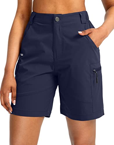 Viodia Women's 7" Hiking Cargo Shorts With Pockets Quick Dry Lightweight Shorts For Women Golf Casual Summer Shorts Navy #TOP1