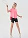 Haloumoning Girls Athletic Shirts Kids Short Sleeve Quick Dry Active Sports Tops Tees 5-14 Years Light Pink