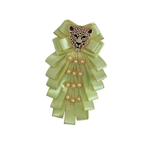 Pajarita elegante con broche de leopardo y diamantes para un estilo único