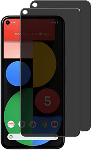 Fiokxie 2 Piezas Protector Pantalla de Privacidad para Google Pixel 5 - Anti-espía Cristal Templado 3D Cobertura Completa, Anti Spy Vidro Templado 9H dureza Screen Protector
