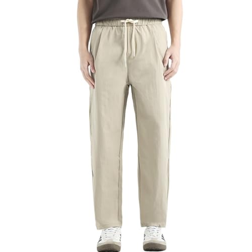 Men's Lightweight Casual Loose Trousers Drawstring Ice Silk Summer Long Sweatpants