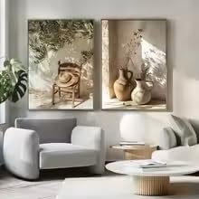 Tableau méditerranéen haut de gamme cadre 60 x 90 cm en toile