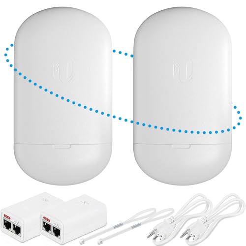 Wireless Bridge LOCO5AC Pre-Configured Bundle of 2 Point to Point Wi-Fi Bridge Outdoor Plug and Play 450+ Mbps 5 GHz 10+ km Link Range