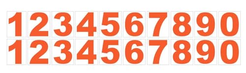 Image of Vinyl Number Wall Glass Vehicle Sticker, 1.5 Inches Orange (Set 2)