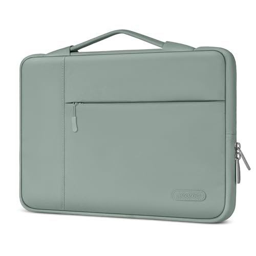 MOSISO Laptop Sleeve Compatible with MacBook Air/Pro, 13-13.3 inch Notebook, Compatible with MacBook Pro 14 inch M3 M2 M1 Chip Pro Max 2023-2021, Polyester Multifunctional Briefcase Bag, Antique Green