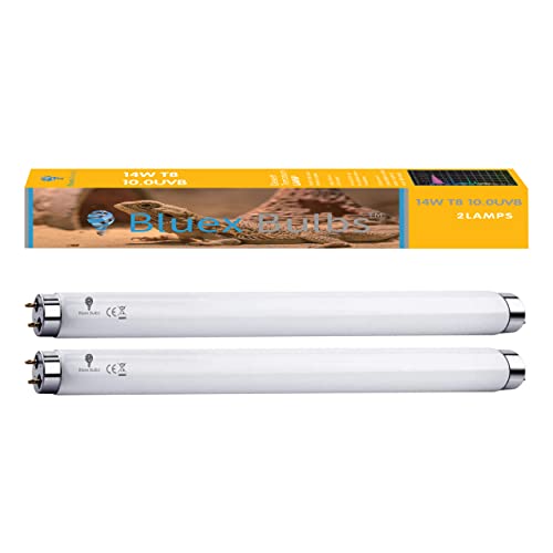 2 Pack 14W-Watt T8 Reptile Light Desert UVA UVB 10.0 Fluorescent Tube - 15