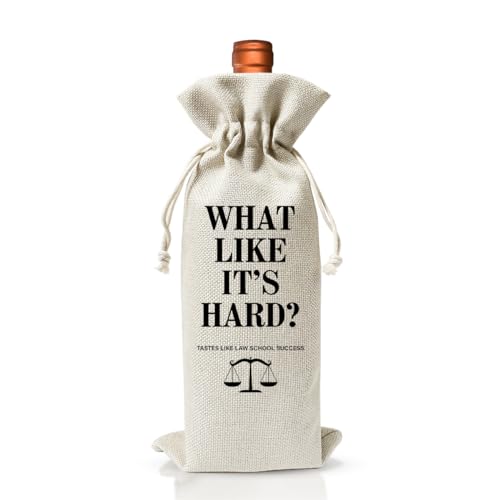 Graduation Gift Wine Bag, Law School Bar Exam Gift, Best Gifts for Law Student, Lawyer Gifts for Women, Lawyer Graduation Party Supply, Burlap Wine Bottle Cover Bag