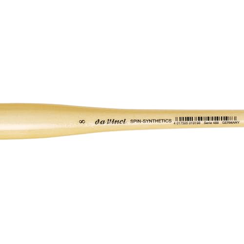 Image of da Vinci Watercolor Series 488 CosmoTop Spin Paint Brush, Round Synthetic with Lacquered Natural Handle, Size 8 (488-08)