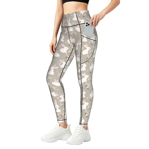 Legging de sport fleuri anti-transparence avec poches téléphone pour femme