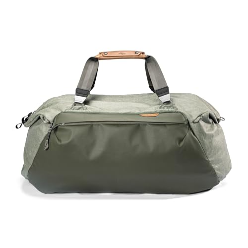 Image of Peak Design Travel Duffel 65L, Sage, Extra-Wide Single Zip Access, Weatherproof Shell, 4 External Pockets, Fits Packing Cubes & Camera Cubes, Ideal for Longer Trips, Versatile Duffel Bag for Travel
