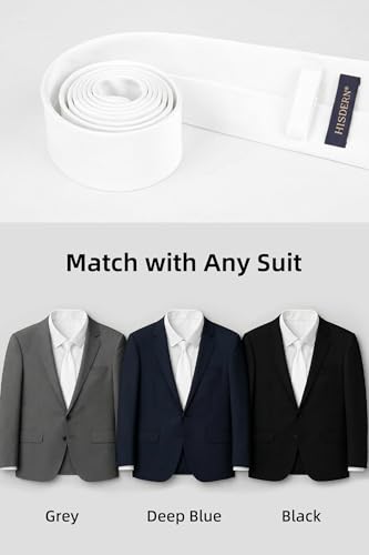 Image of HISDERN Mens Ties Solid Color Ties for Men Formal Necktie with Pocket Square Set Satin Silk Neck Tie Handkerchiefs Set