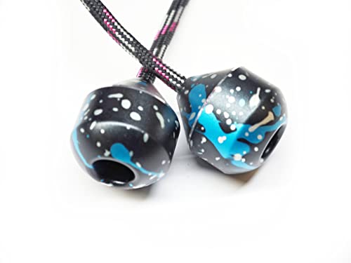 Begleri Fidget Beads - Worry Fidget Beads Spin - Made of Aluminum Alloy - for All Skill Players Creates a Bit of Magic for You (Black Blue&White UFO)