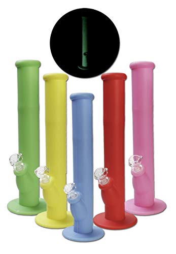 bong-discount Wasserpfeife, SILIKON-Bong, EIS-Bong Pop Silicon 'Glow Colors Glow' | 35 cm, NS 19 (18,8mm), NS 14 (14,5mm… – Bild 3