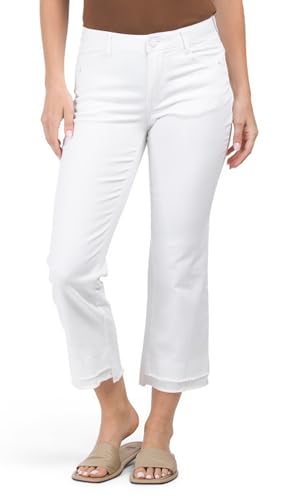 Democracy Women's Double Layer Frayed Hems Itty Bitty, Double Frayed Optic White, 4