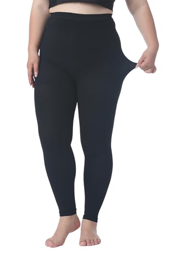 plus size 5xl medical compression pantyhose for women amp men 20-30 mmhg graduated compression leggings opaque footless waist high compression stockings for edema varicose veins flight dvt black