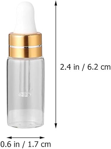 Miniatura 4 de FOMIYES Recipientes de vidrio 50 unids 0.1 fl oz botellas cuentagotas de vidrio recargable transparente Mini botella gotero de muestra botella de