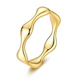 Hapour 925 Sterling Silver Ring for Women, Simple Statement Eternity Rings Modern Geometric Everyday Unique Wedding Band Stackable Rings Size 8