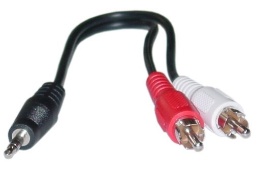 Offex OF-30S1-01160 3.5mm Stereo to Dual RCA Audio Adapter Cable, 3.5mm Male to Dual RCA Male, 6-Inch (Red/White)
