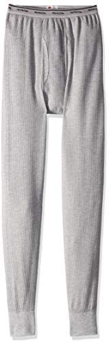 Fruit of the Loom Men's Classic Midweight Waffle Thermal Underwear Bottoms, Light Grey Heather (2 Pack Bundle), X-Large
