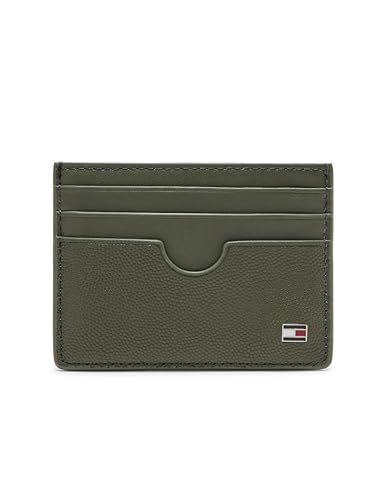 Tommy Hilfiger Uomo Porta Carte Flag con Logo, Verde (Battle