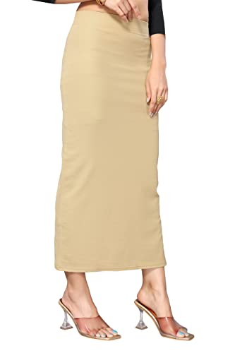 Image of Yashika Women Yashika Women's Full Elastic Lycra Blend Saree Shapewear Petticoat(New-Shape Sky Blue-XL)
