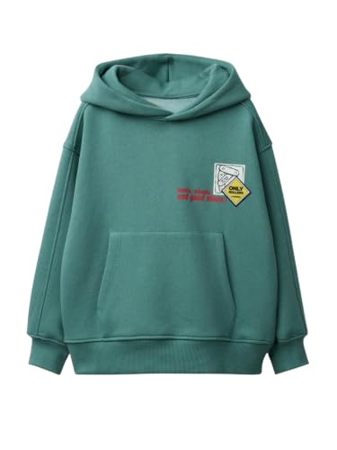 Image of Alan Jones Clothing Boys Oversize Hoodie with Placement Print | Full Sleeve Sweatshirt for Kids & Teens | Age 6-16 Years