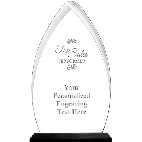 Crown Awards Personalized 6.75" Engraved Top Sales Performer Gateway Skyline Acrylic Award