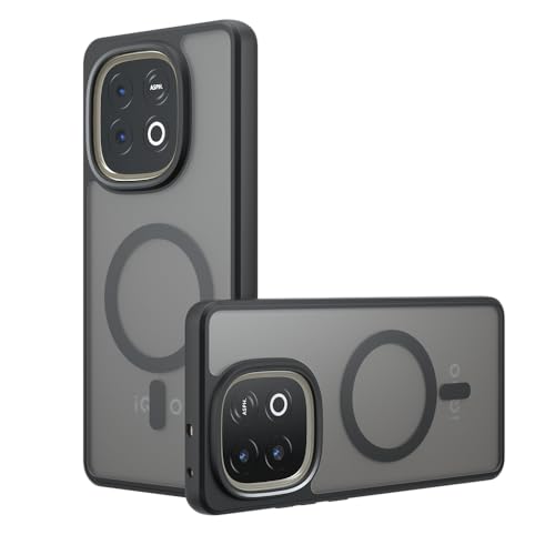 X}zP[X Ή@ for Vivo Y300t / iQOO Z10 Turbo/iQOO Z10 Turbo Pro,Ή@ for MagSafe,CՌh~[TPU+PCobNv[]2in1Jo[ Black