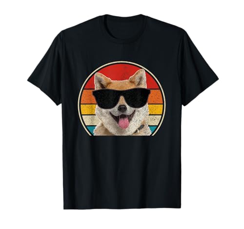 AKita Inu Vintage Sunglasses Funny Cute Akita Dog Lover T-Shirt