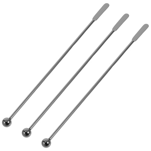 Cabilock 3pcs Stainless Steel Stirring Sticks Long Handle Drink Mixers for Coffee Cocktails and Beverages Easy to Clean Metal Swizzle Sticks for Home and Bar Use
