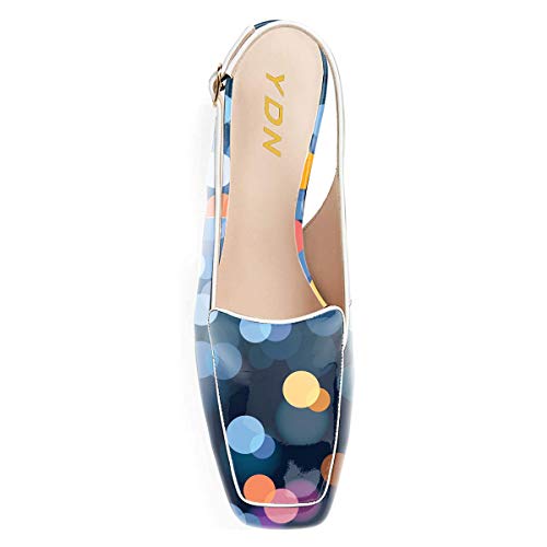 Image of YDN Women Closed Square Toe Block Low Heels Slingback Formal Loafer Dressy Shoes Office Lady Pump Size 4-15 US