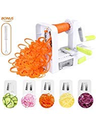 Spiralizer Vegetable Slicer, Handheld Vegetable Spiralizer - Veggie Spiral Slicer Cutter for Noodle Maker Pasta Zucchini Spiral Maker (Light Green)