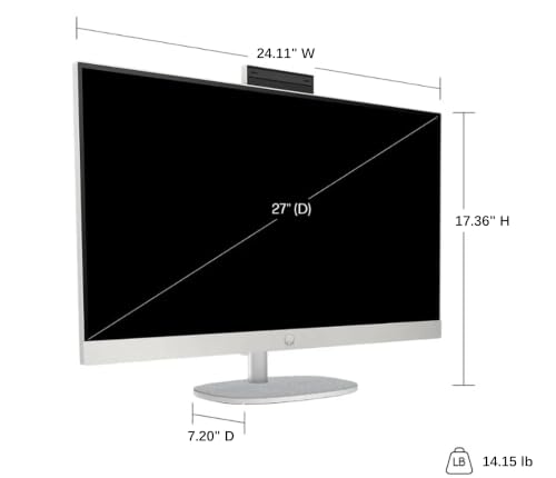 Image of HP 27 inch FHD IPS Touchscreen All-in-One Desktop, Intel Core Ultra 7 155U, 32GB DDR5 RAM, 2TB PCIe NVMe SSD, Windows 11 Pro, USB-C, HDMI, Ethernet, for Business & Office Productivity