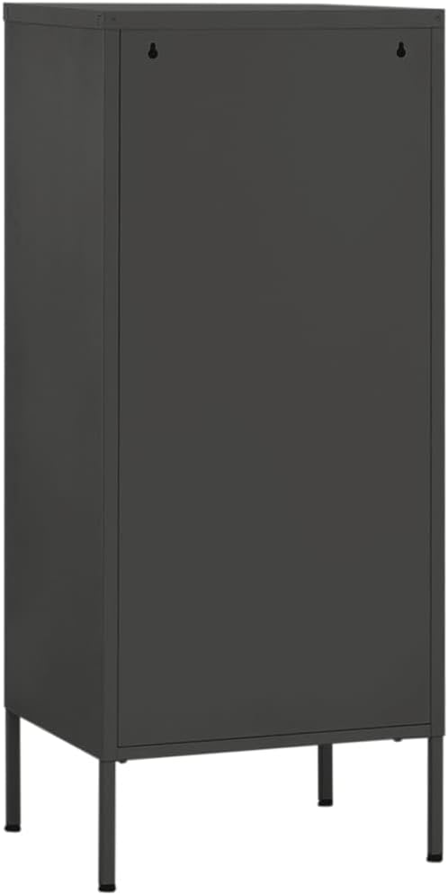 Modern Steel Anthracite Storage Cabinet with Three Ball-Bearing Drawers and Adjustable Feet for Home Office Organization