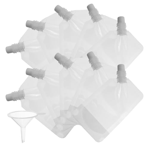 Artibetter 液体用透明プラスチック装袋 斜口プ 漏斗 旅行用携帯飲料容器 で省スペース 密封性良好 使い捨て飲料バッグ 家族やパーティー向け